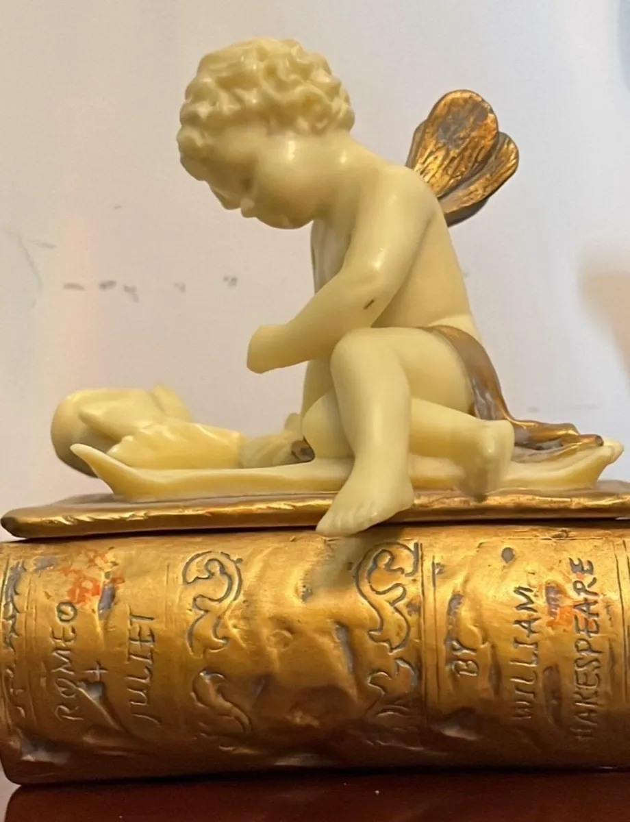 Vintage Cherub Decor Set–BookTrinket Box &column - Image 3