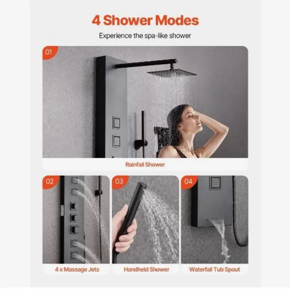 Shower Panel Tower System with Rainfall Shower - Image 4