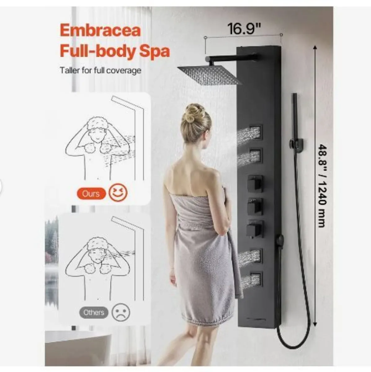 Shower Panel Tower System with Rainfall Shower - Image 2