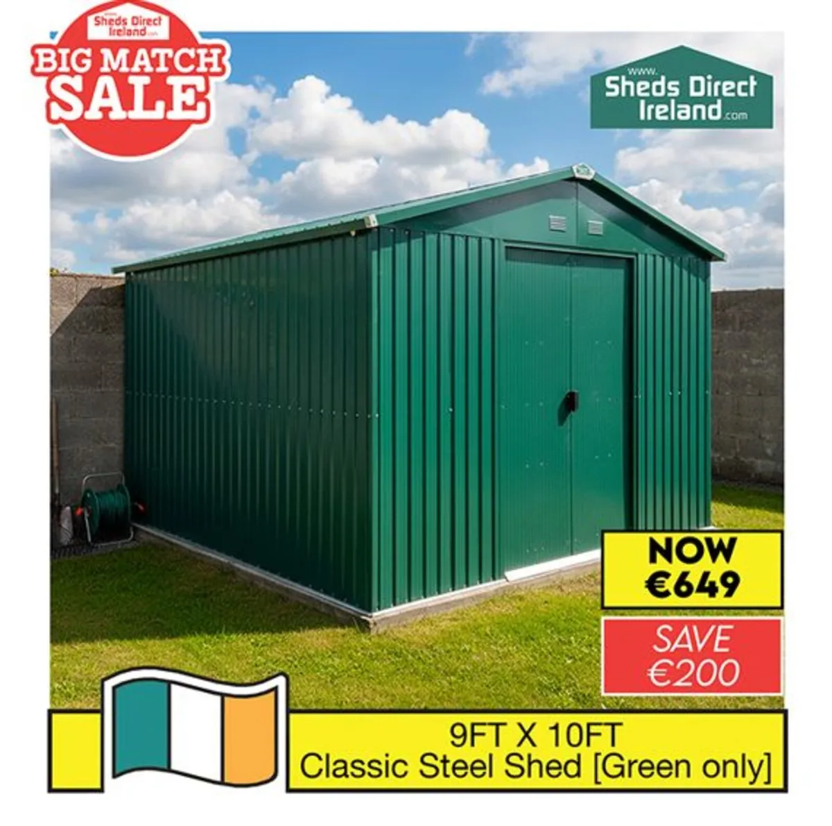 9ft x 10ft Classic Steel Shed - Image 1