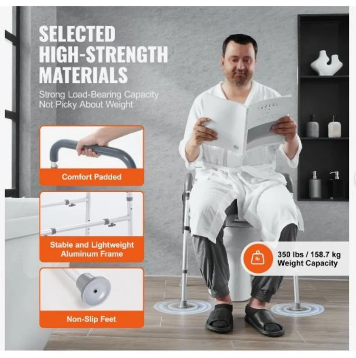 Raised Toilet Seat, 7-Position Height Adjustment - Image 4