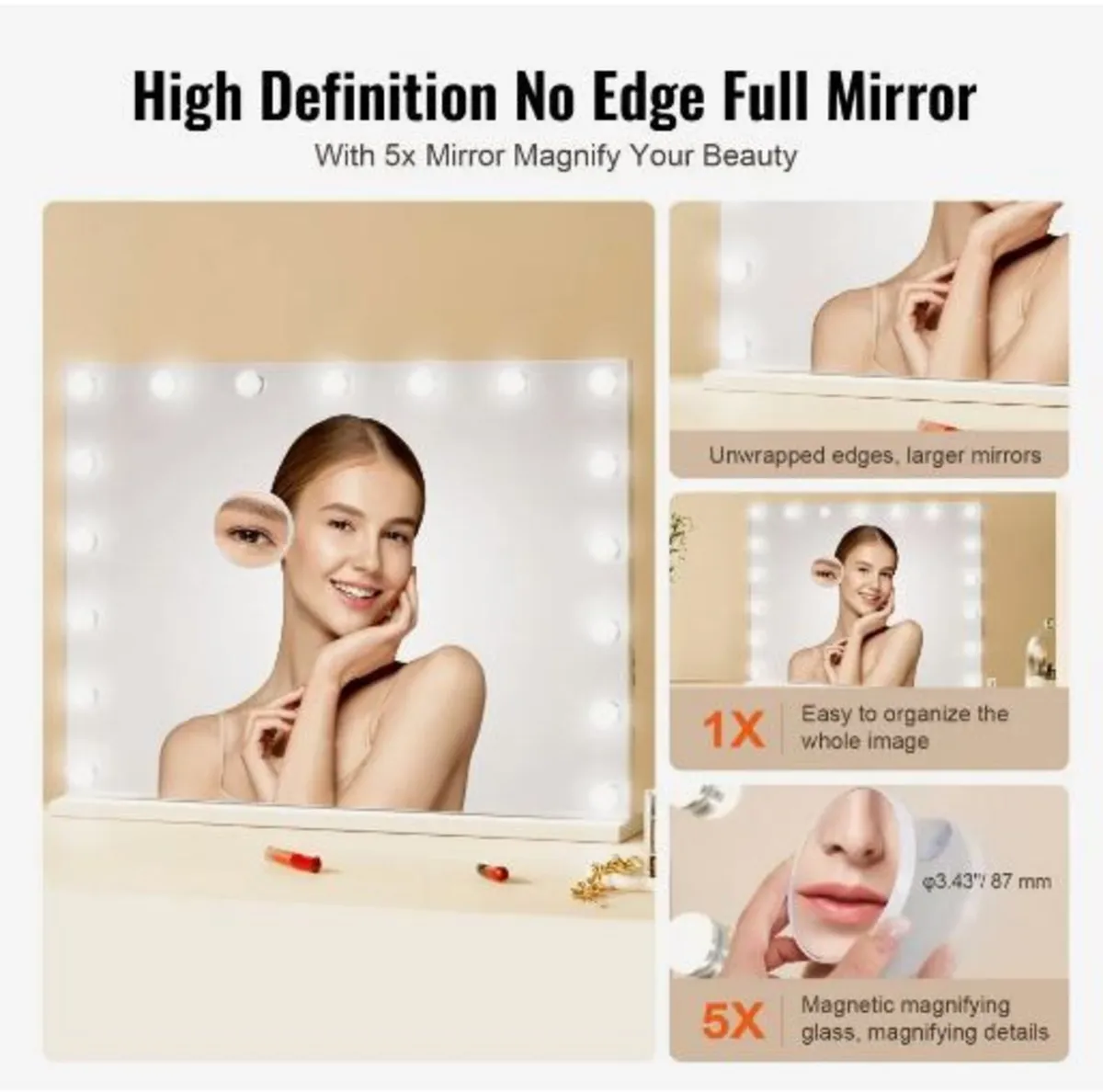 Hollywood Vanity Mirror With Lights - Image 3