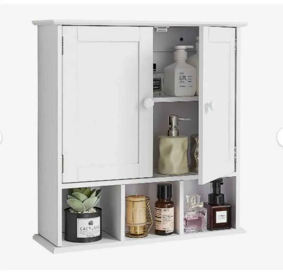 Bathroom Wall Cabinet, 2 Doors & Adjustable - Image 3