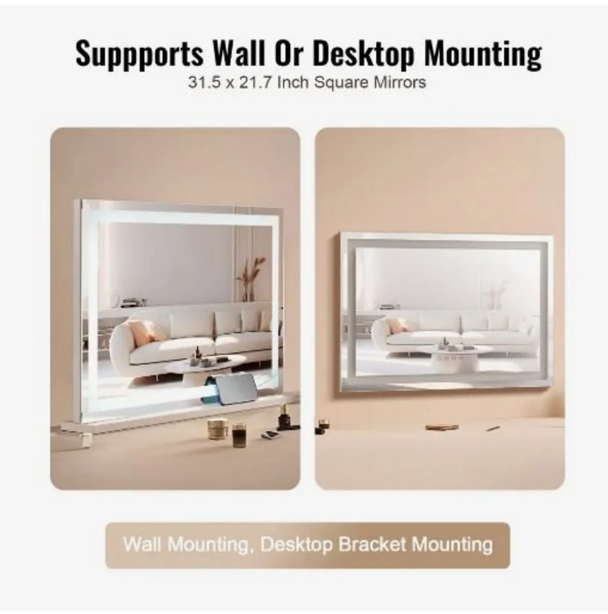 Lighted Makeup Mirror 3 Color w/ Bluetooth - Image 2