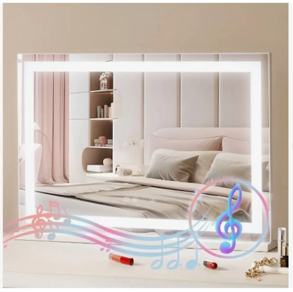 Lighted Makeup Mirror 3 Color w/ Bluetooth - Image 3