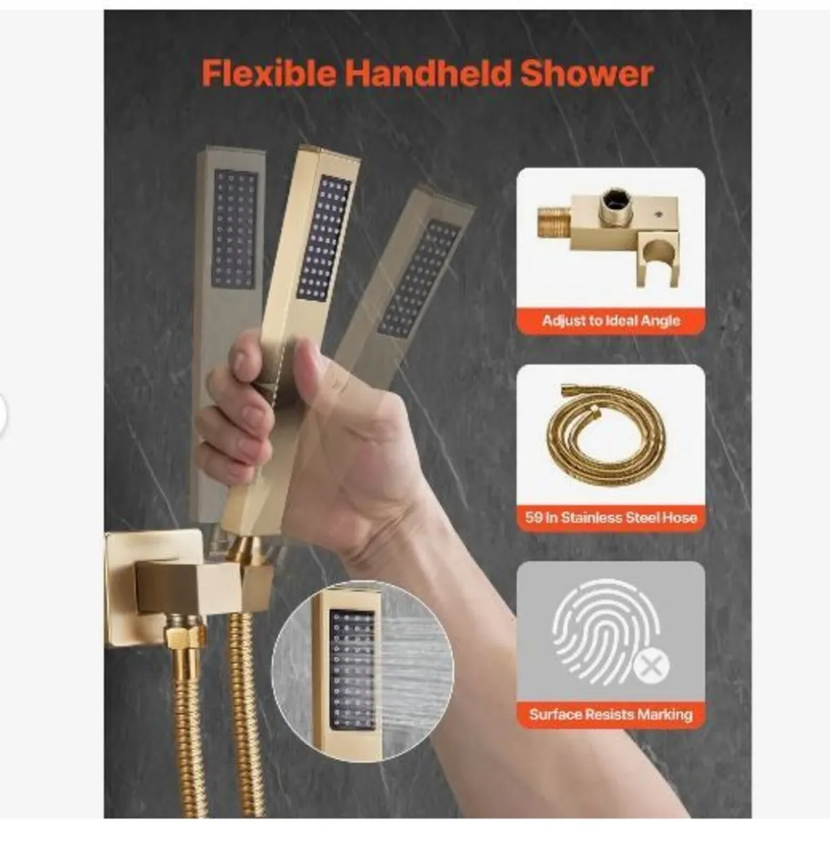 Shower Faucet Set, Rainfall Bathroom Shower - Image 4