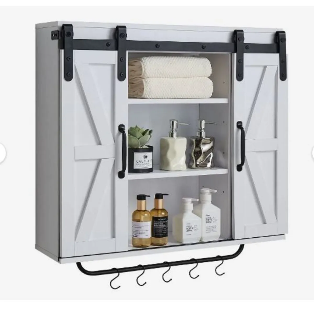 Bathroom Wall Cabinet, 2 Doors and Adjustable - Image 1