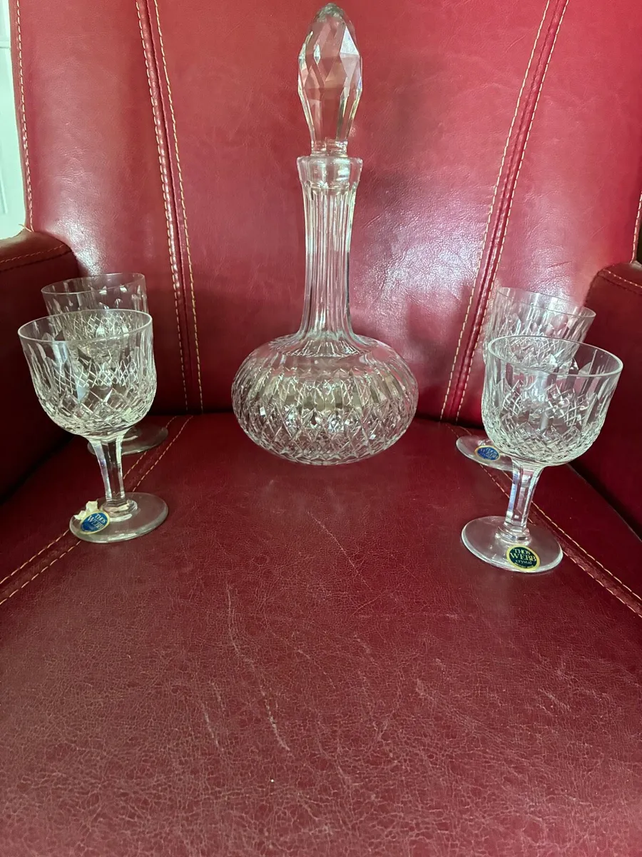 Vintage This Webb Crystal Decanter & Glasses Set - Image 3