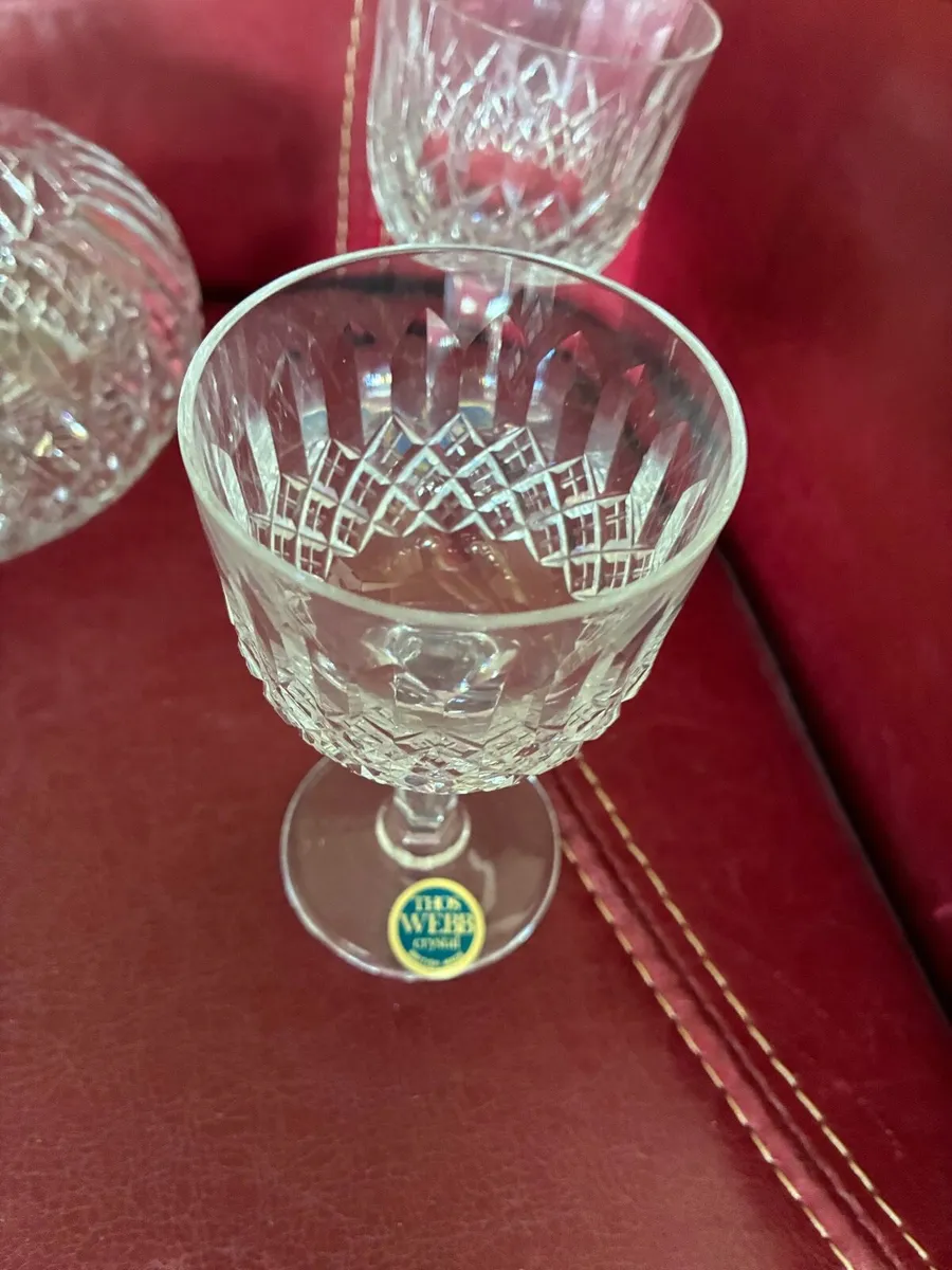 Vintage This Webb Crystal Decanter & Glasses Set - Image 4