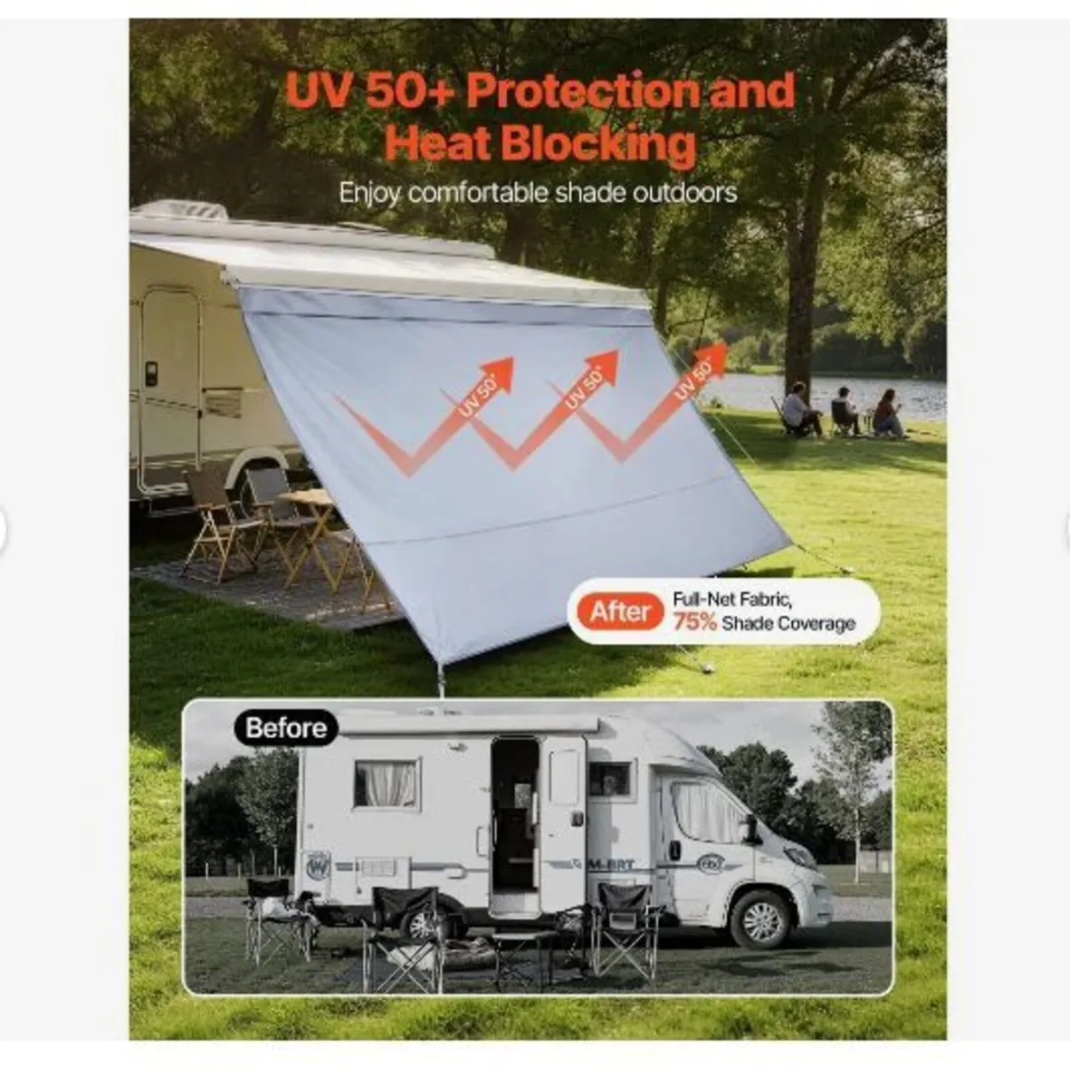 RV Awning Sun Shade Screen, 2 x 3.7 m RV - Image 3