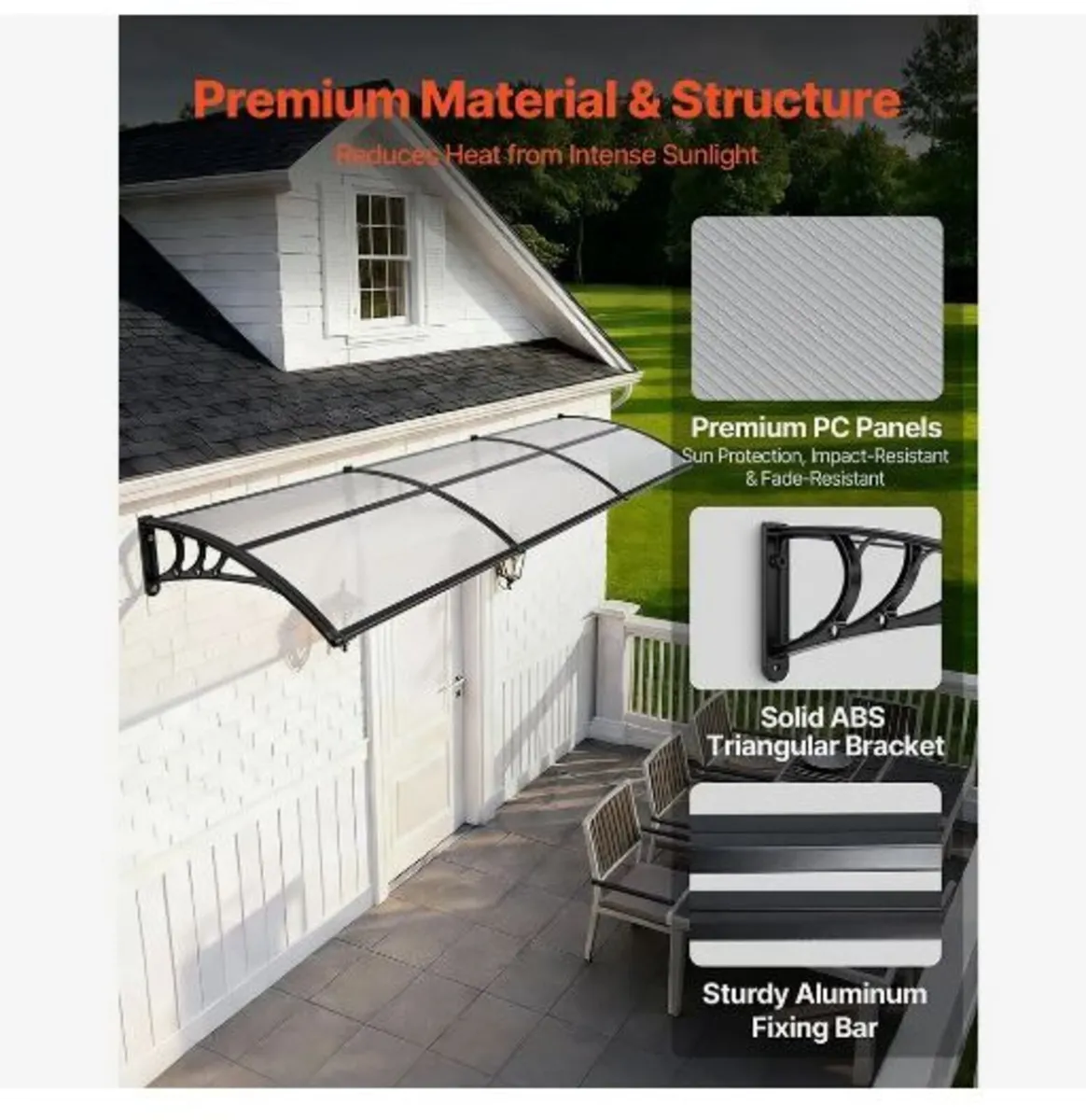 Awnings for Door Entrance, 38 x 117 in - Image 4