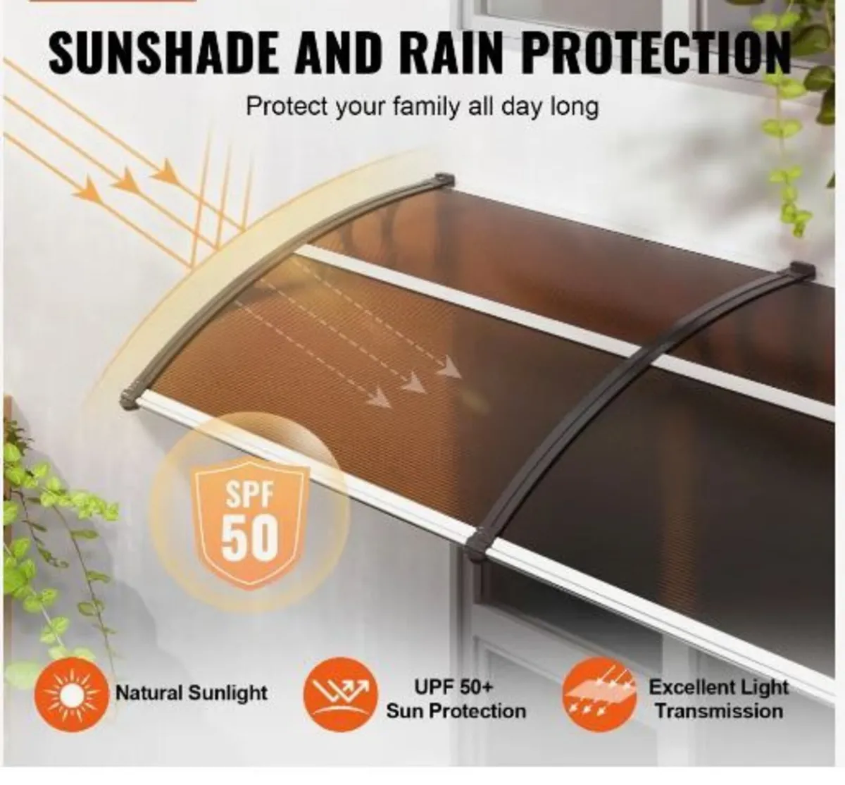 Window Door Awning Canopy 80" x 40" - Image 2