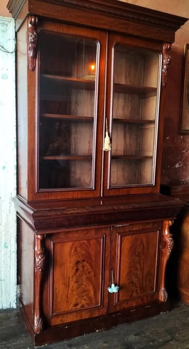Victorian mahogany antique Bookcase - Image 4