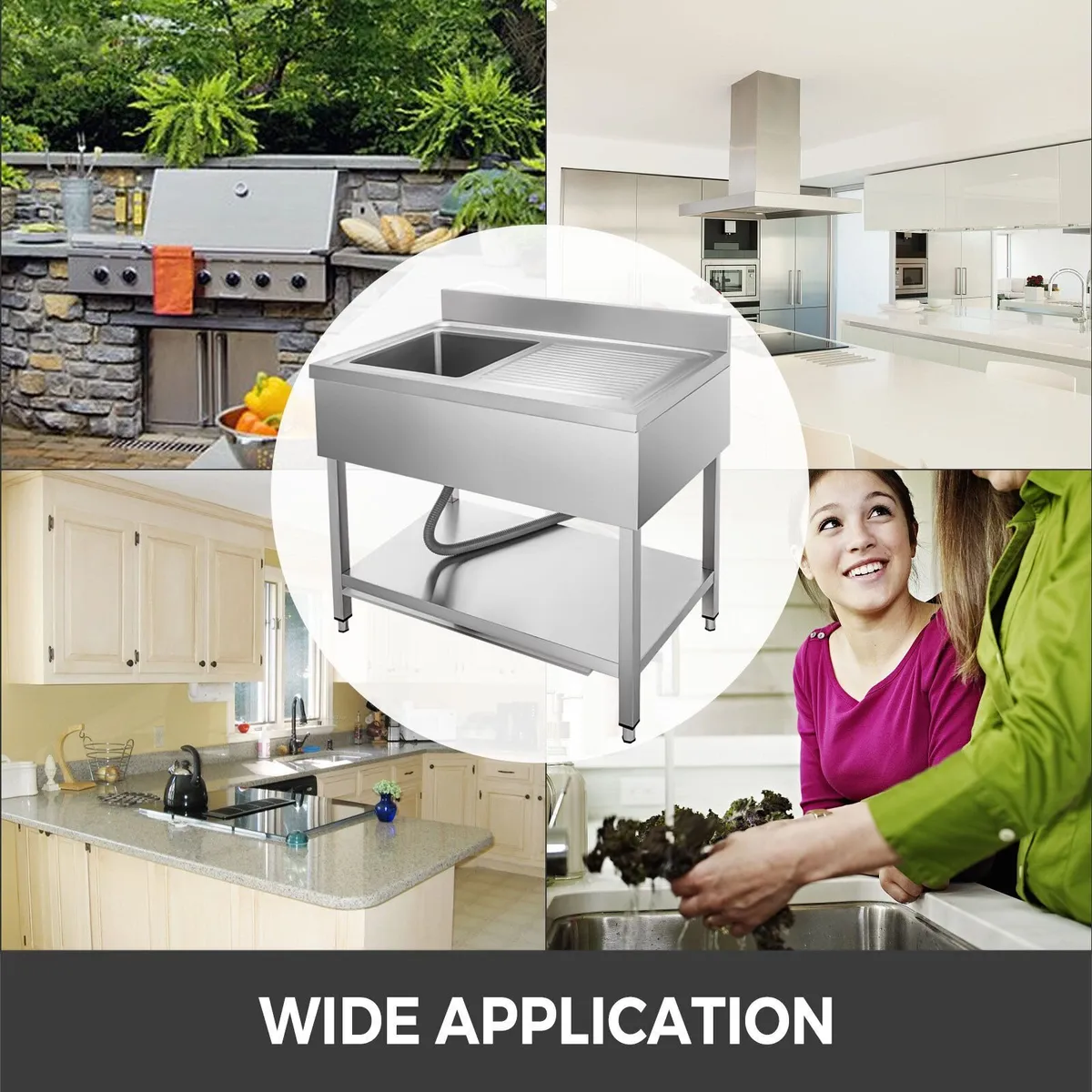 Sink Stainless Steel Bar Kitchen Utility Unit - Image 4