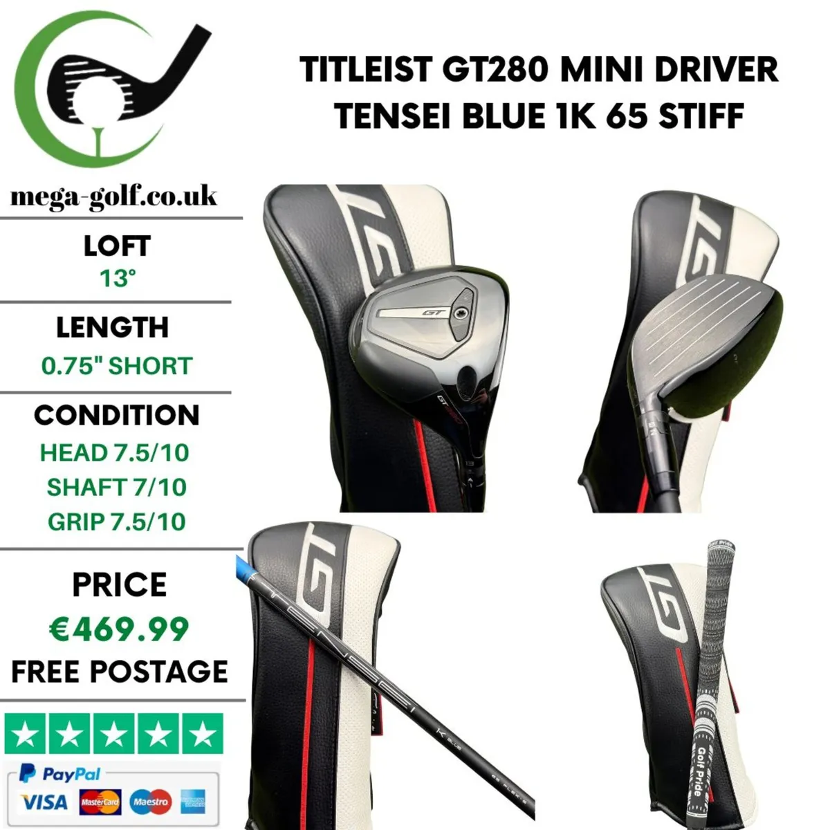 Titleist GT280 Mini Driver / 13° / Stiff - Image 1