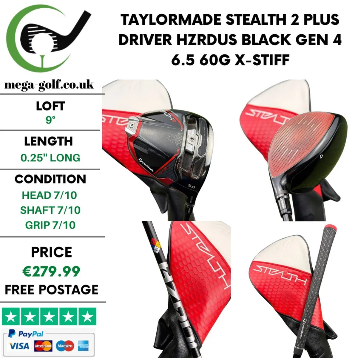 Taylormade Stealth 2 Plus Driver / 9° / X-Stiff - Image 1