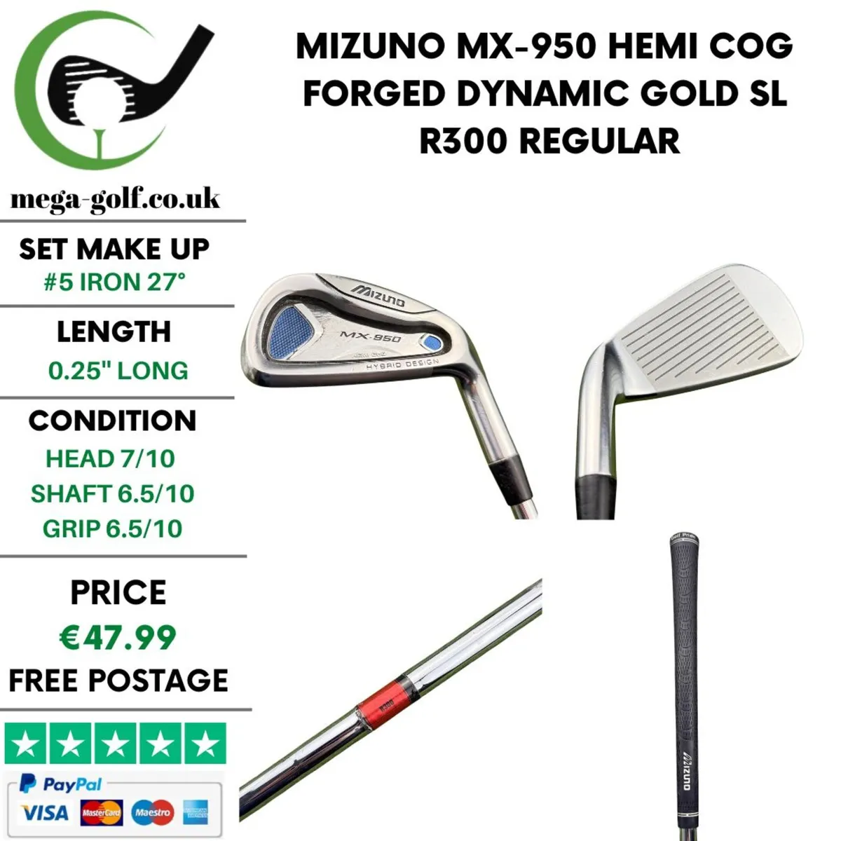 Mizuno MX-950 Hemi Cog Forged #5 Iron 27° /Regular - Image 1