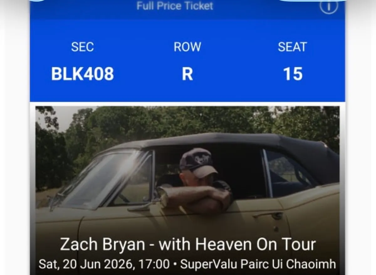 Zach Bryan ticket