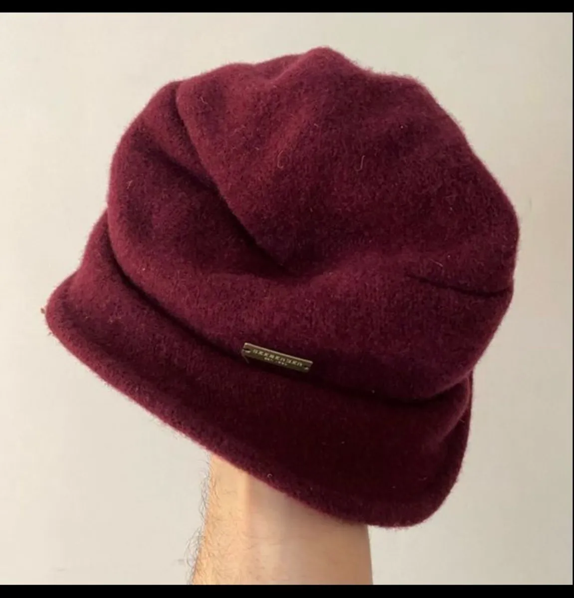 Seeberger velvet burgundy wool beret - Image 1