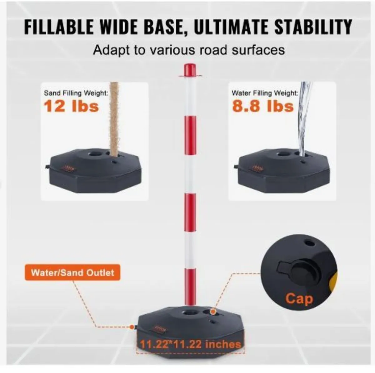 Adjustable Traffic Delineator Post Cones, 6 Pack - Image 4