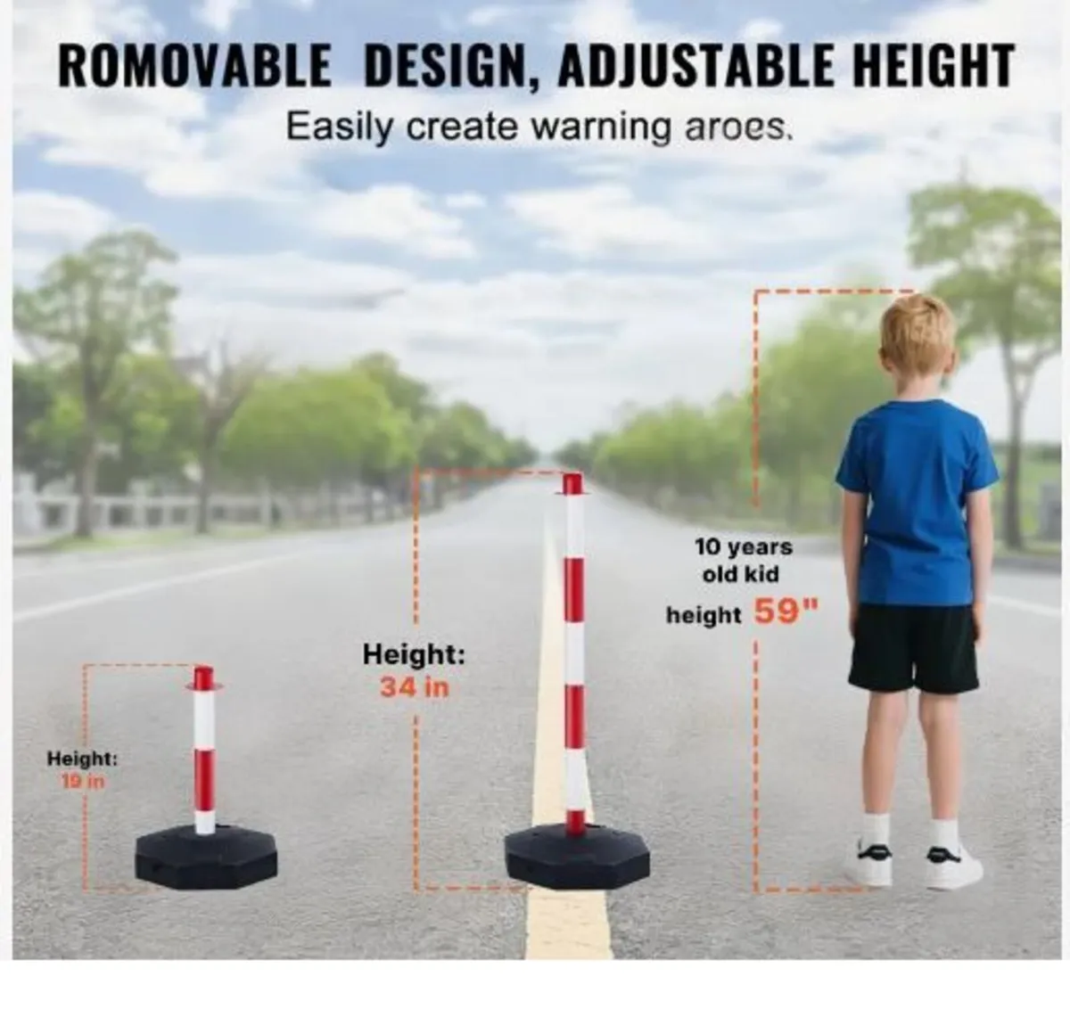 Adjustable Traffic Delineator Post Cones, 6 Pack - Image 2