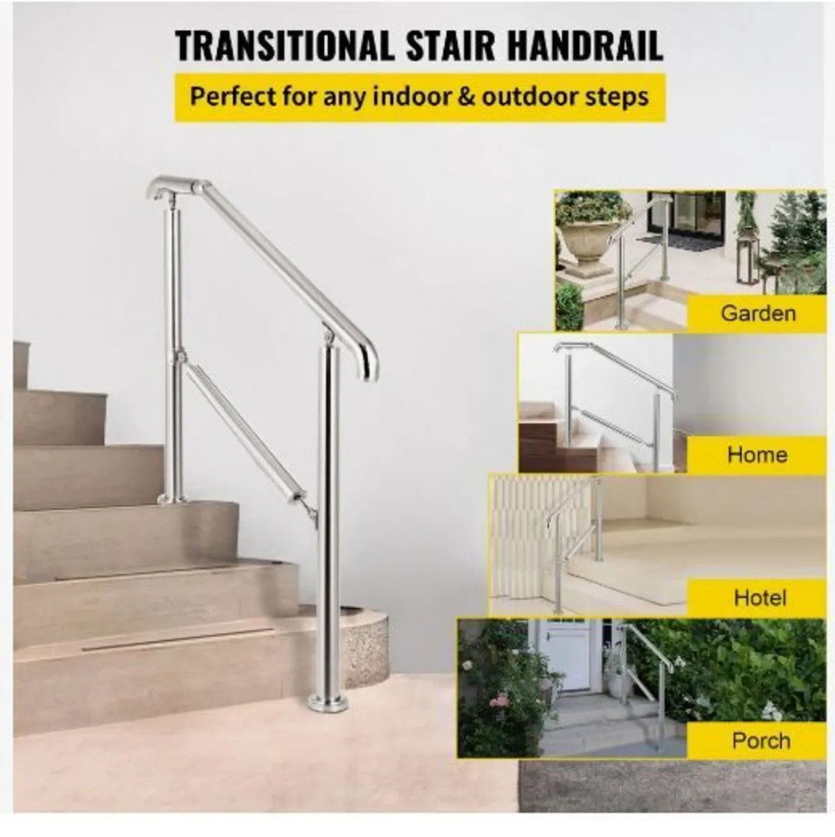 3 Step Railing Stainless Steel Transitional - Image 3