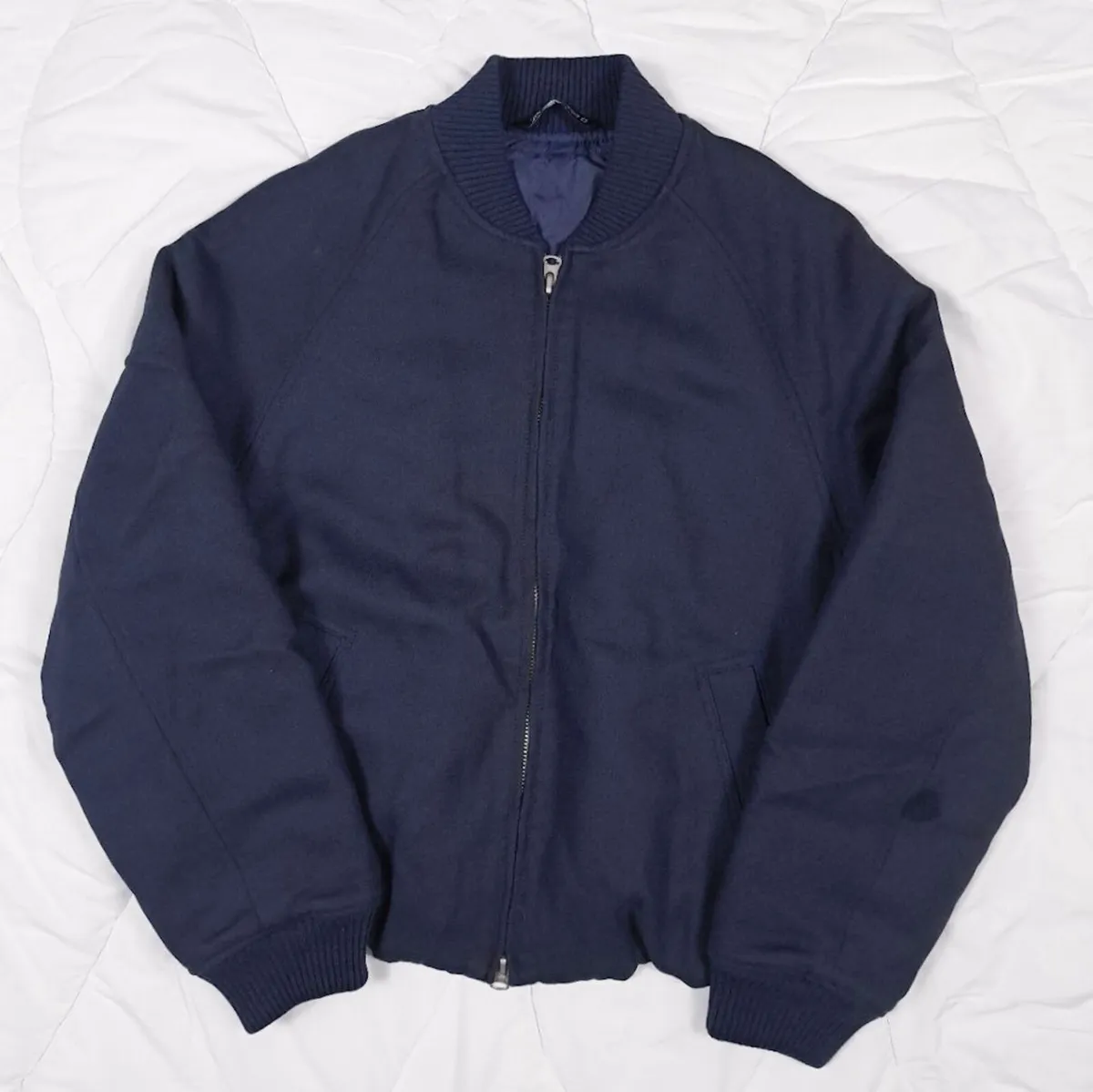 Zara Navy Blue Bomber Jacket Mens Padded Lined M - Image 1