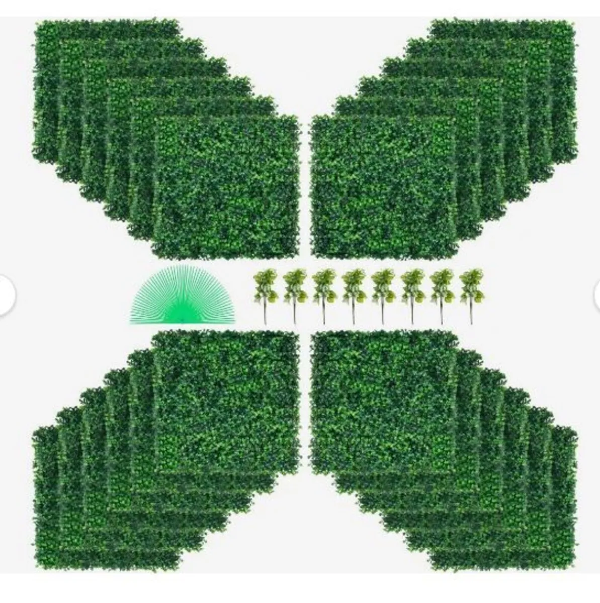 Artificial Boxwood Panel UV 24pcs Boxwood - Image 2