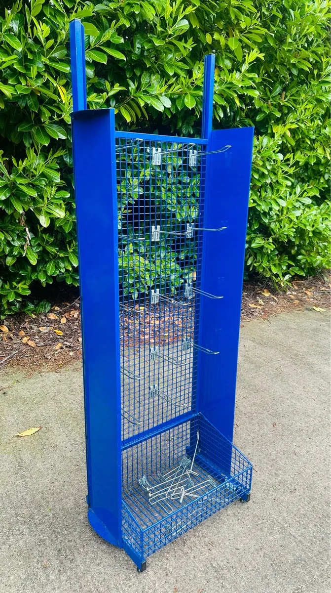 LARGE BLUE STEEL SHOP DISPLAY STAND - Image 1