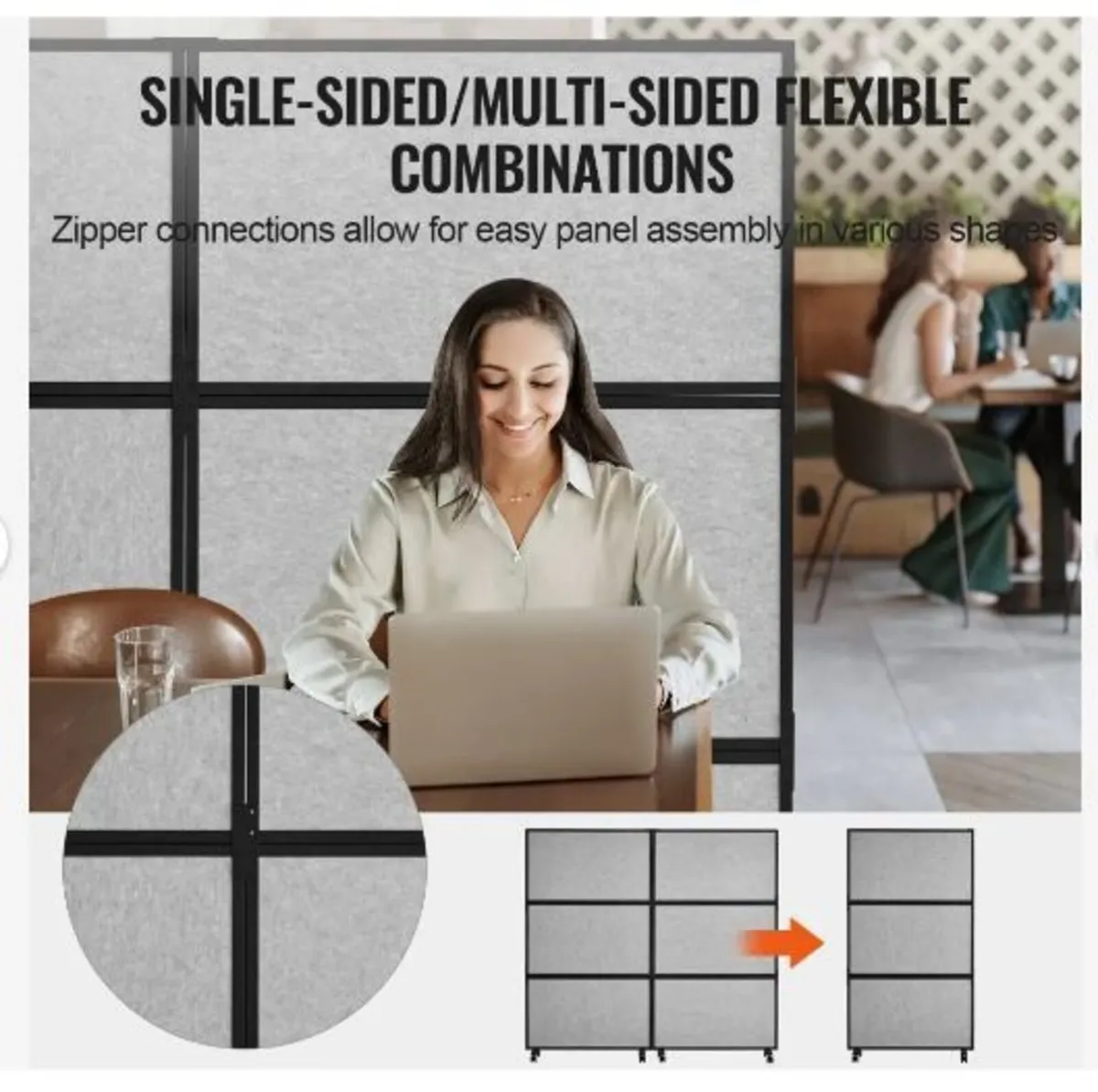 Office Divider, 2 Panel Office Partition - Image 2