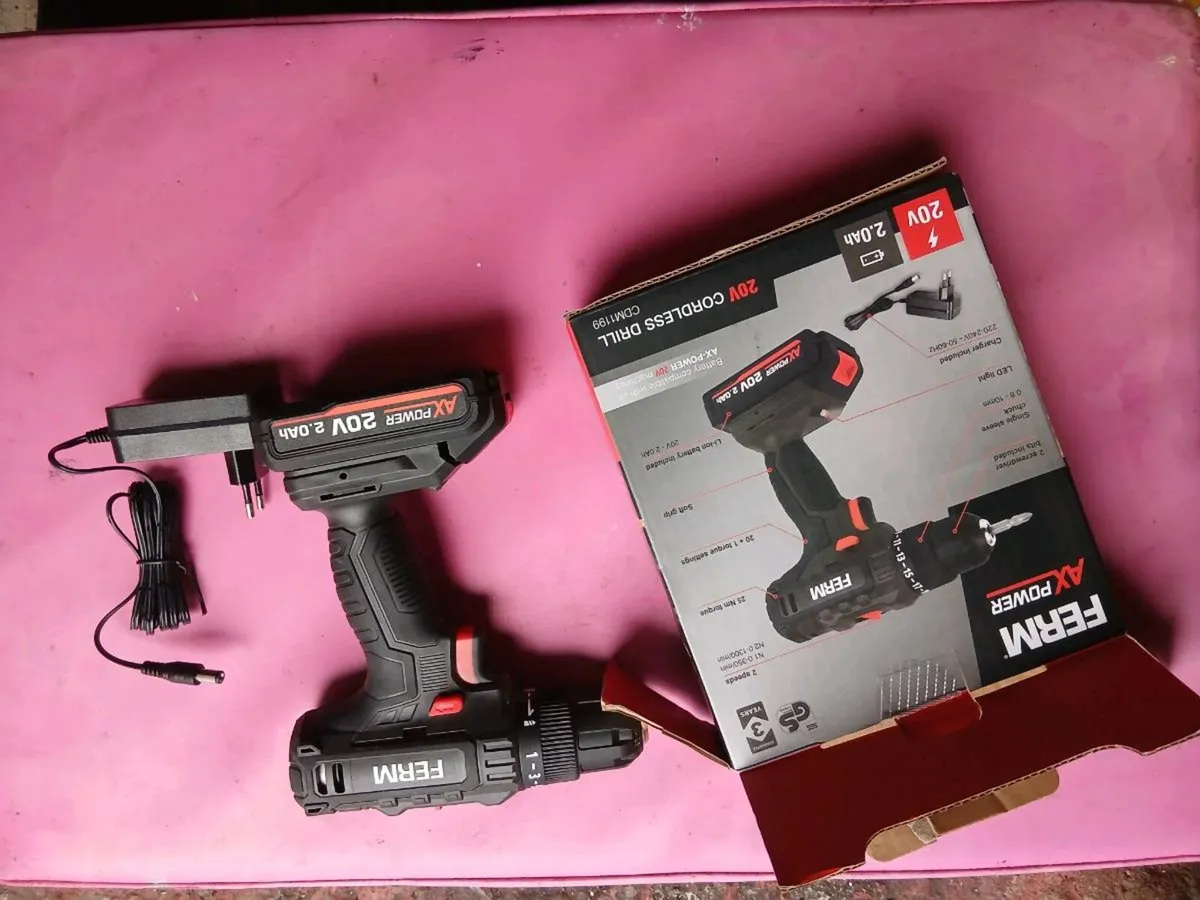 New Ferm drill, comes with battery and charger, an - Image 1
