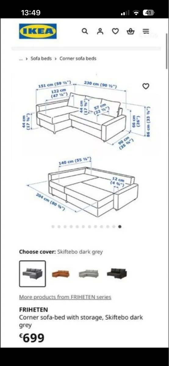 IKEA sofa bed - Image 4