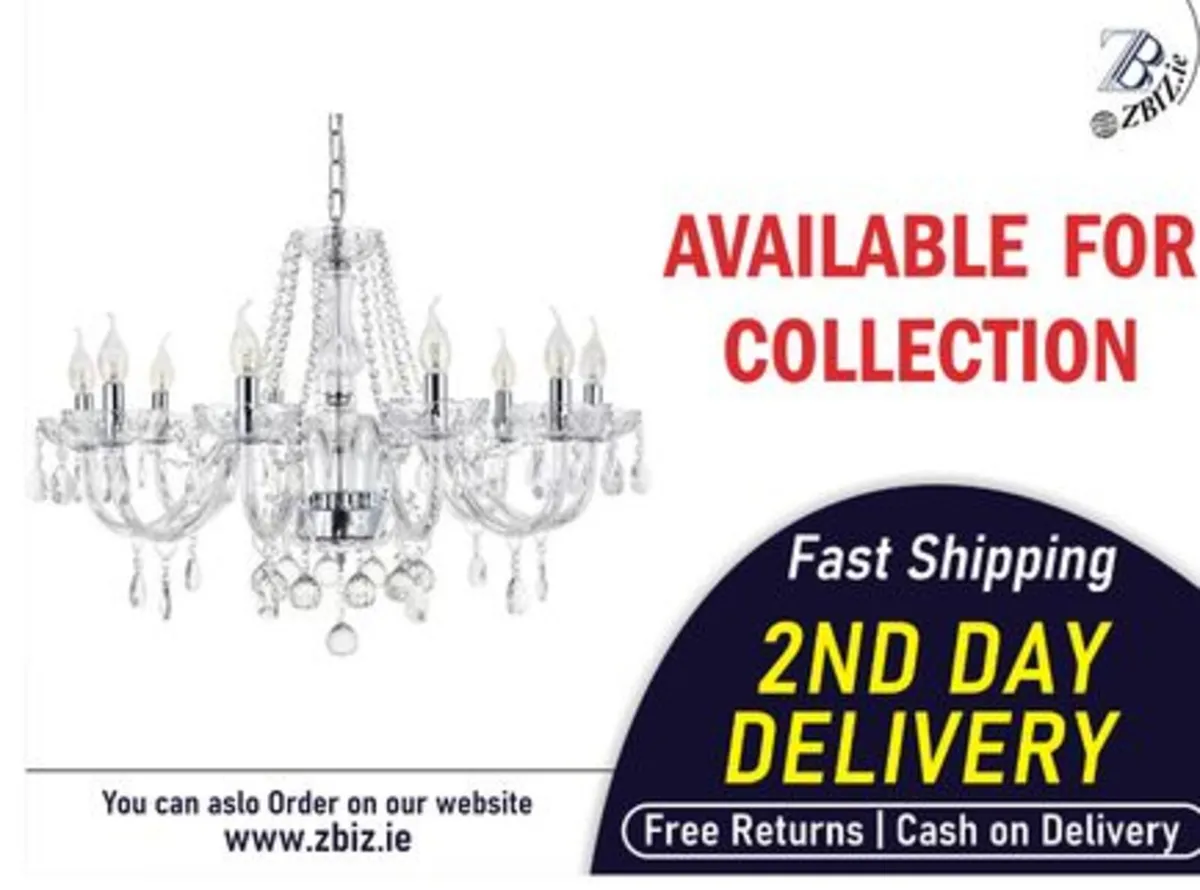 Chandelier Modern Crystal 10 Light Ceiling - Image 1