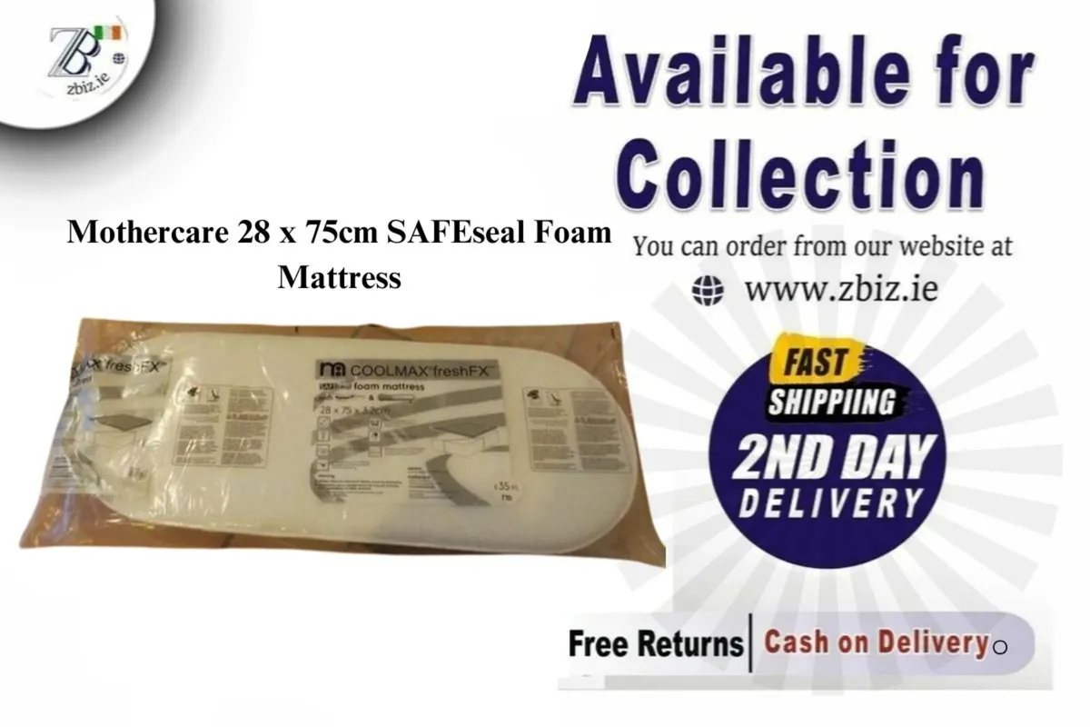 Mothercare 28 x 75cm SAFEseal Foam Mattress - Image 1