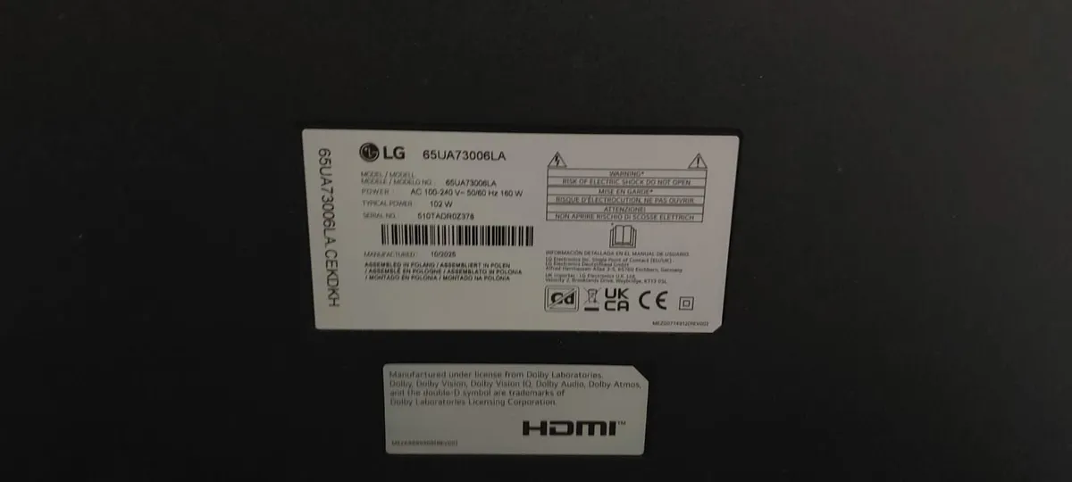 65" LG tv - Image 2