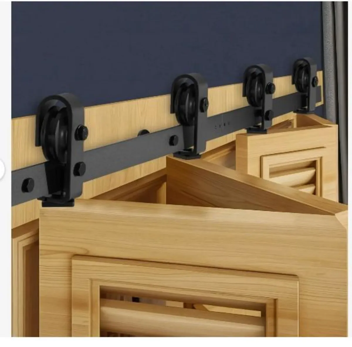 Bi-Folding Sliding Barn Door Hardware Track Kit - Image 1
