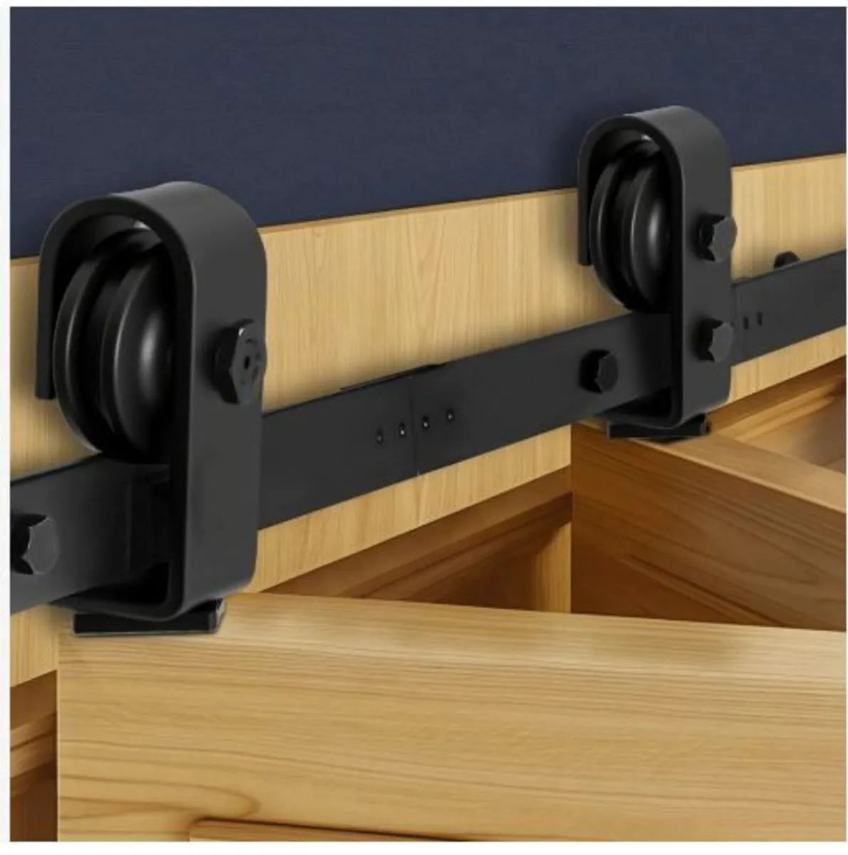 Bi-Folding Sliding Barn Door Hardware Track Kit, - Image 2