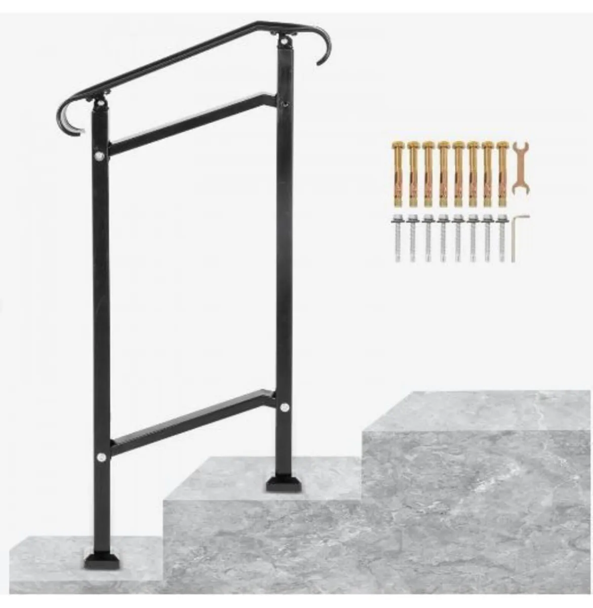 Wrought Iron Handrail, Fit 1 or 2 Steps Outdoor - Image 3