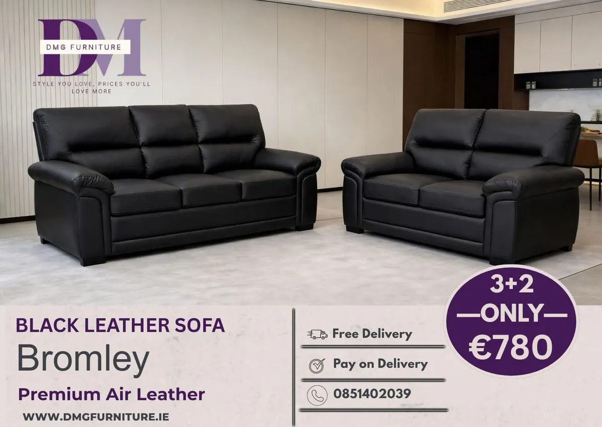 New 3+2 Bromley Leather Sofa Range On Sale - Image 1