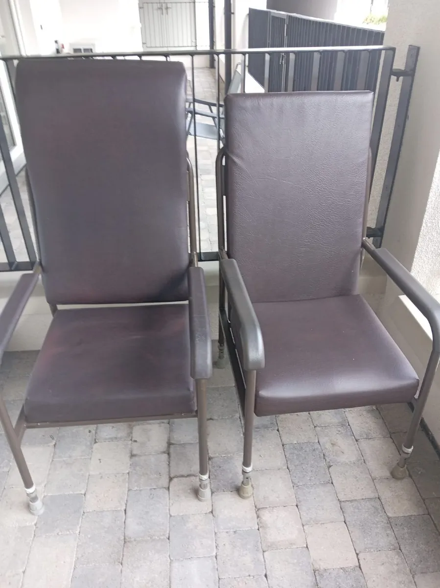 two height adjustable medical chairs - Image 1