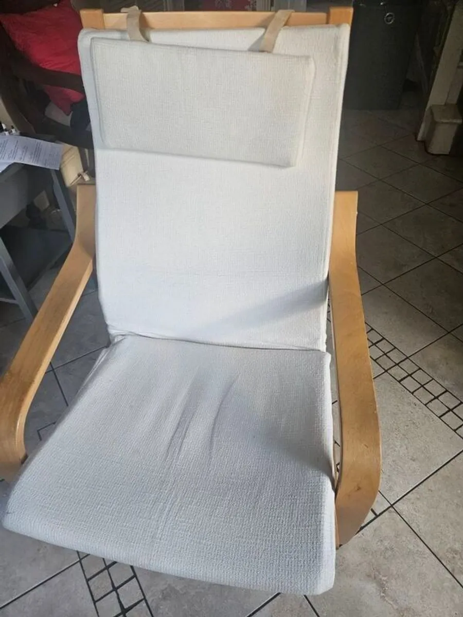 armchair  red / cream - Image 2