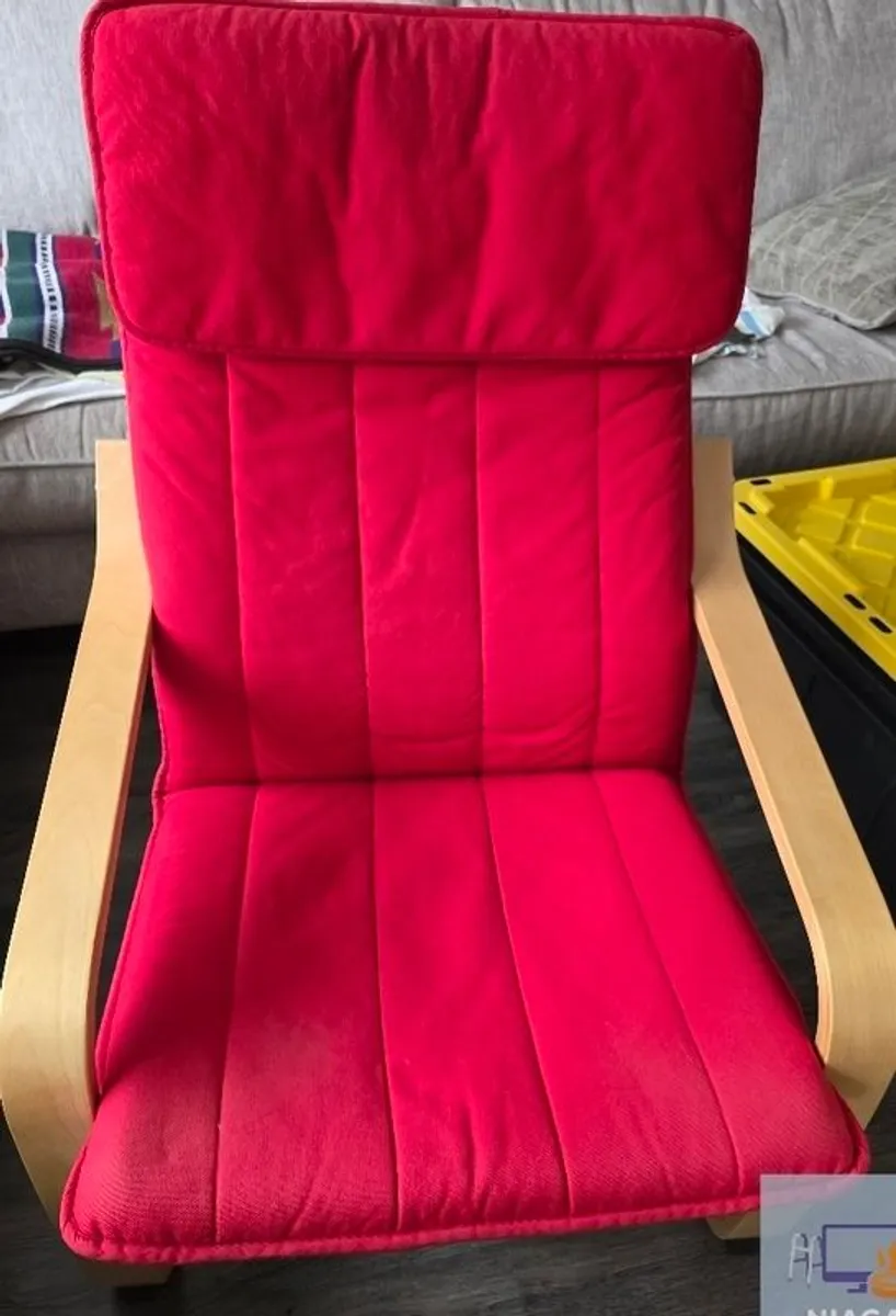 armchair  red / cream - Image 4