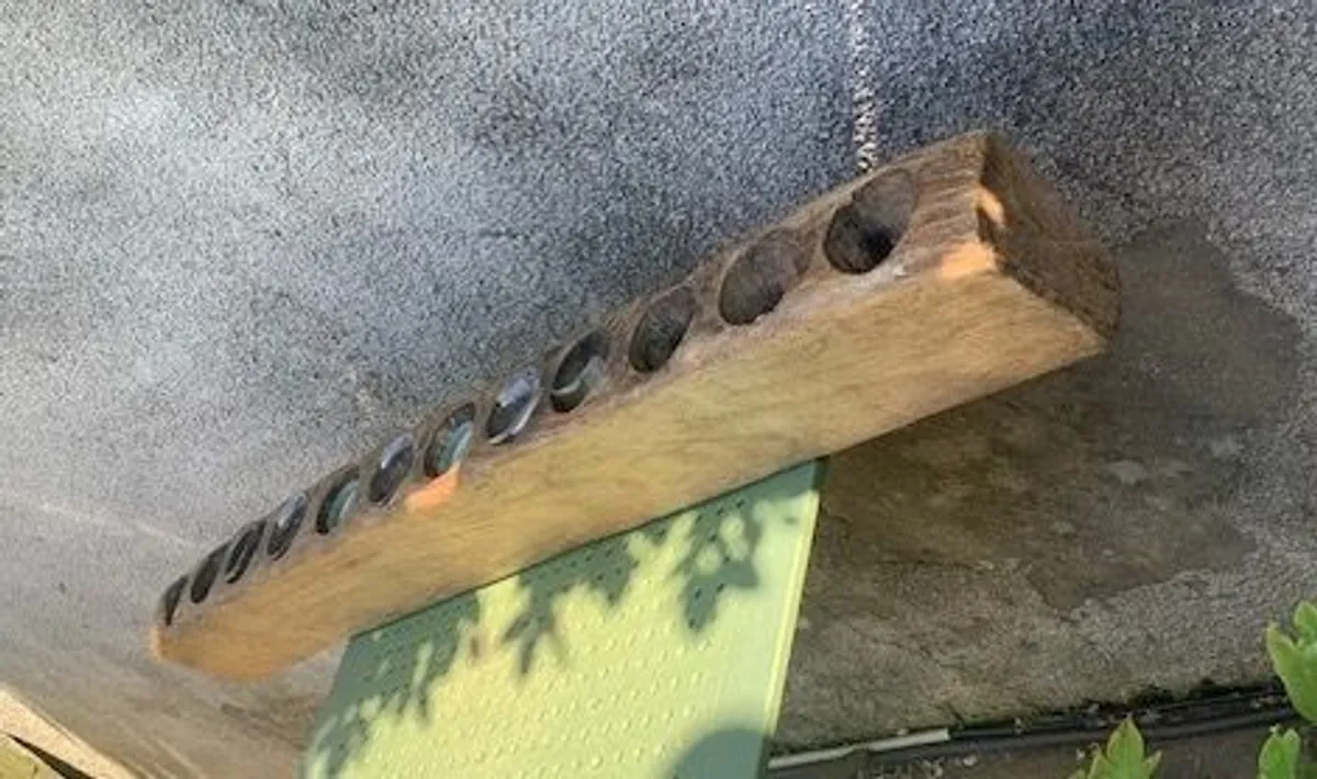 Old vintage wooden candle holder - Image 2