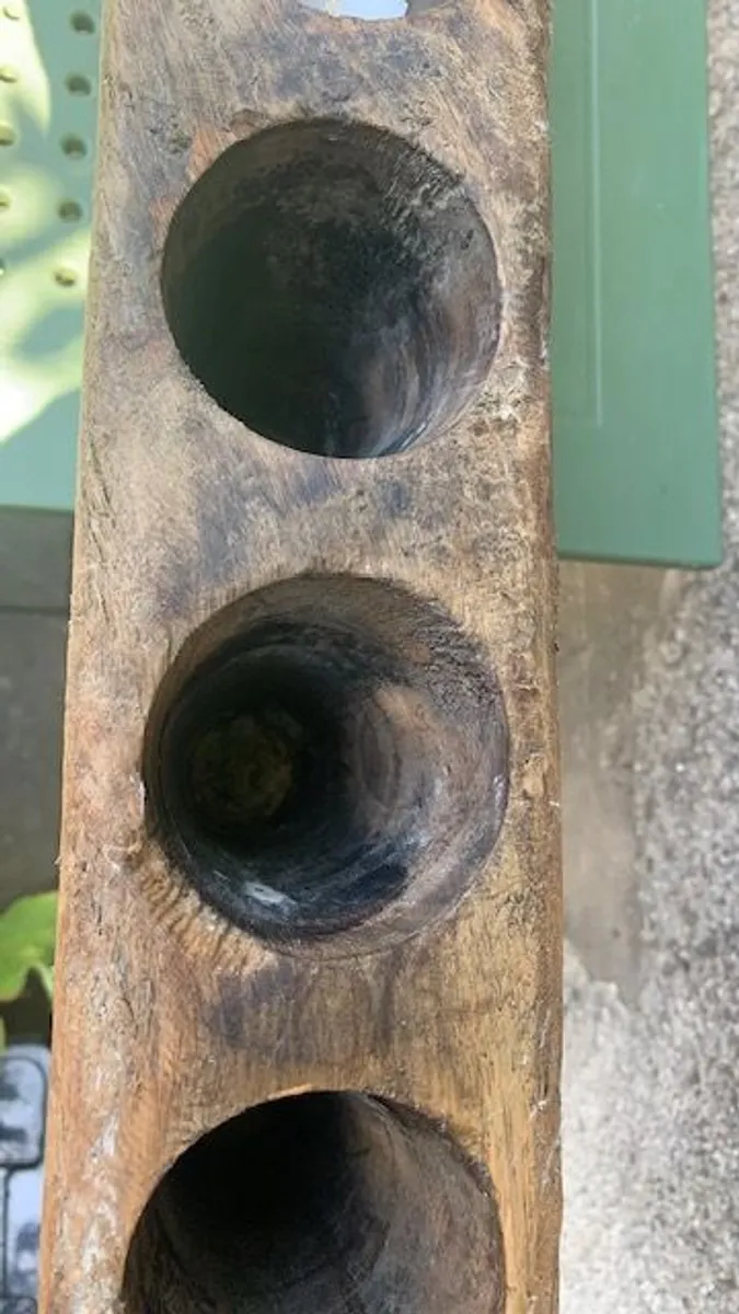 Old vintage wooden candle holder - Image 4