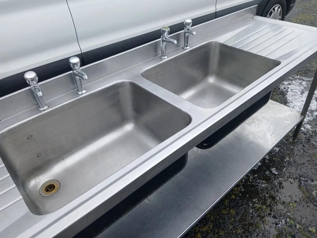 Staneless steel cabbinet double sink unit complete - Image 2