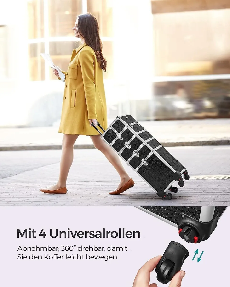 Makeup Trolley Case with Detachable Mini Cases - Image 3