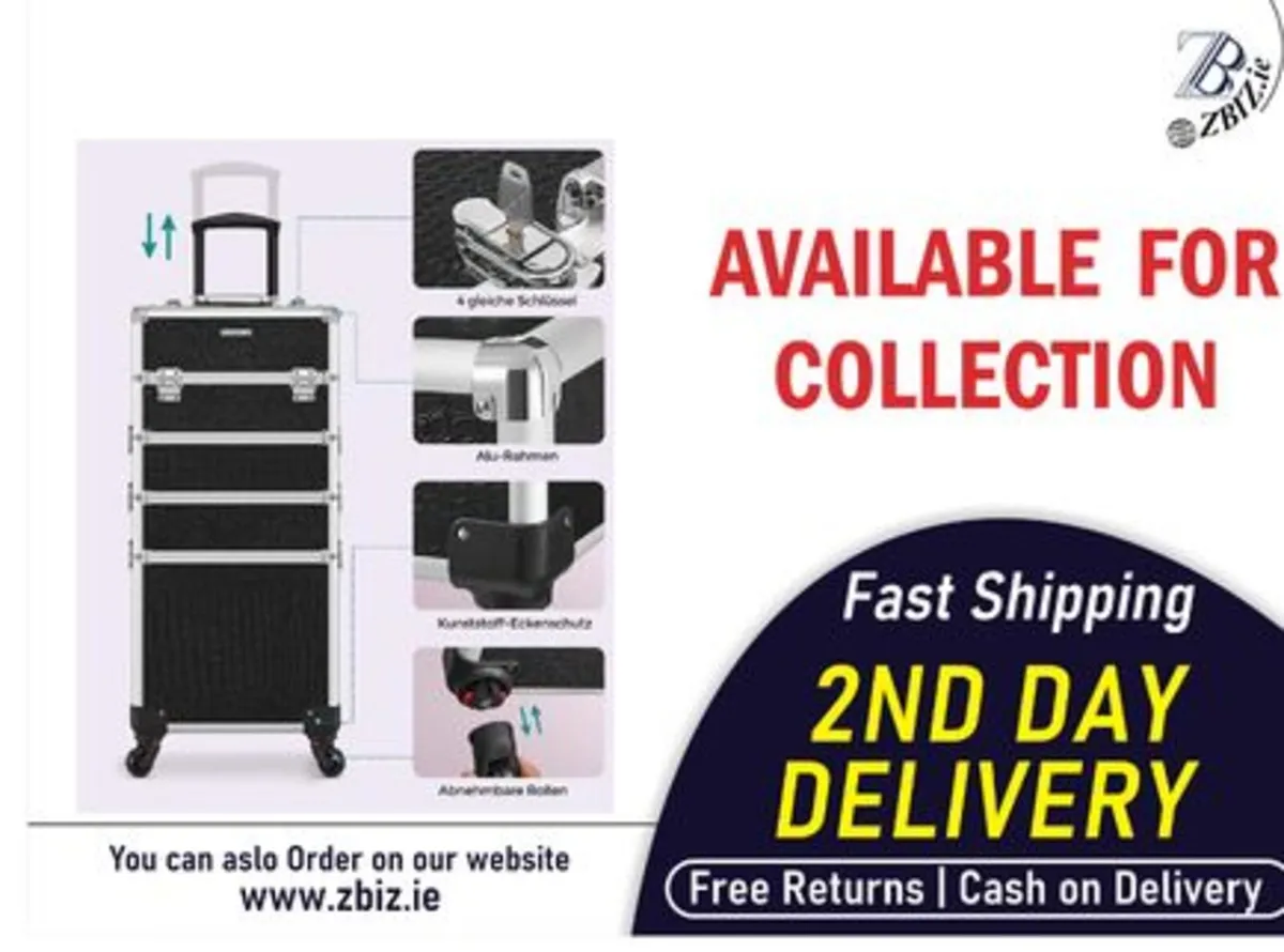 Makeup Trolley Case with Detachable Mini Cases - Image 1