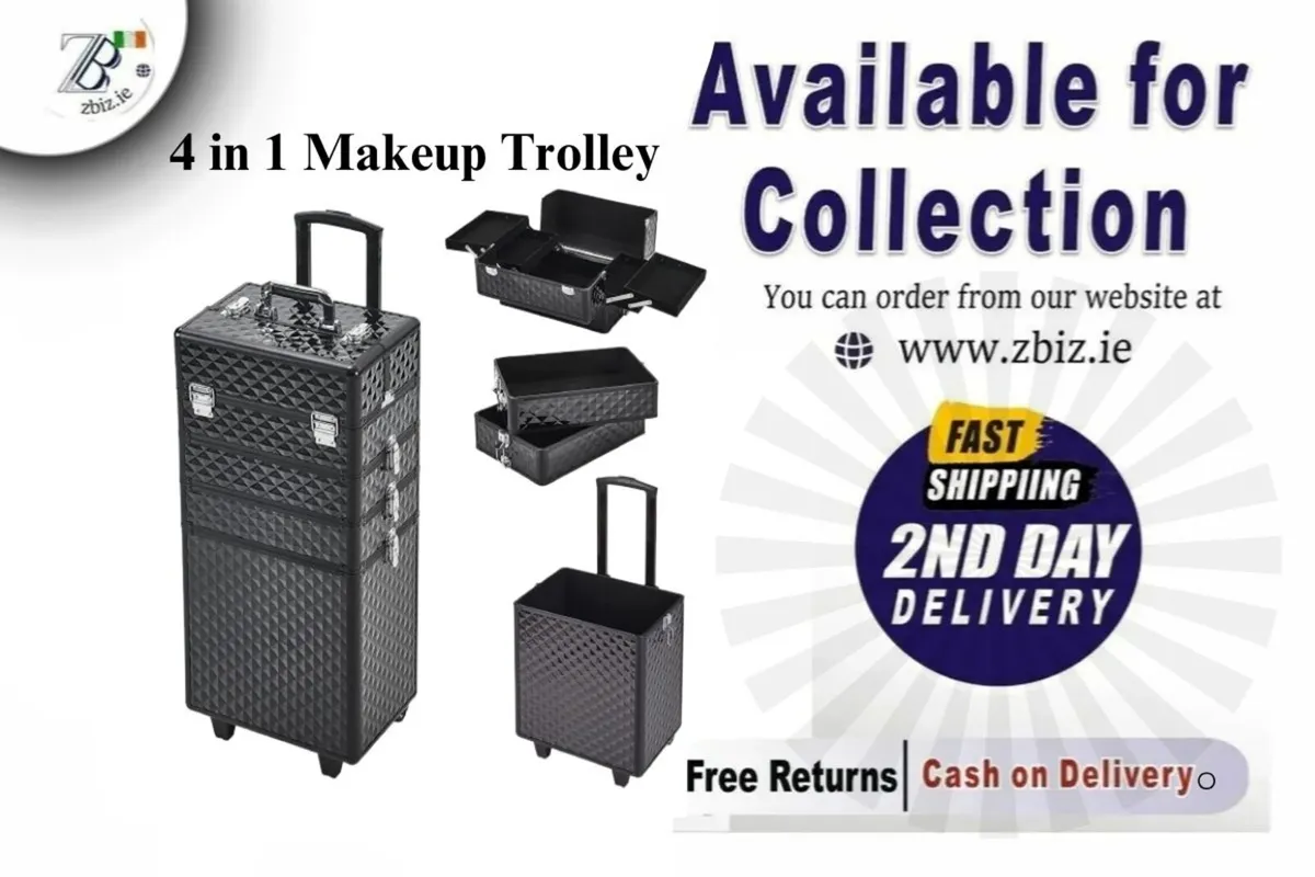 Makeup Trolley Case with Detachable Mini Cases - Image 2