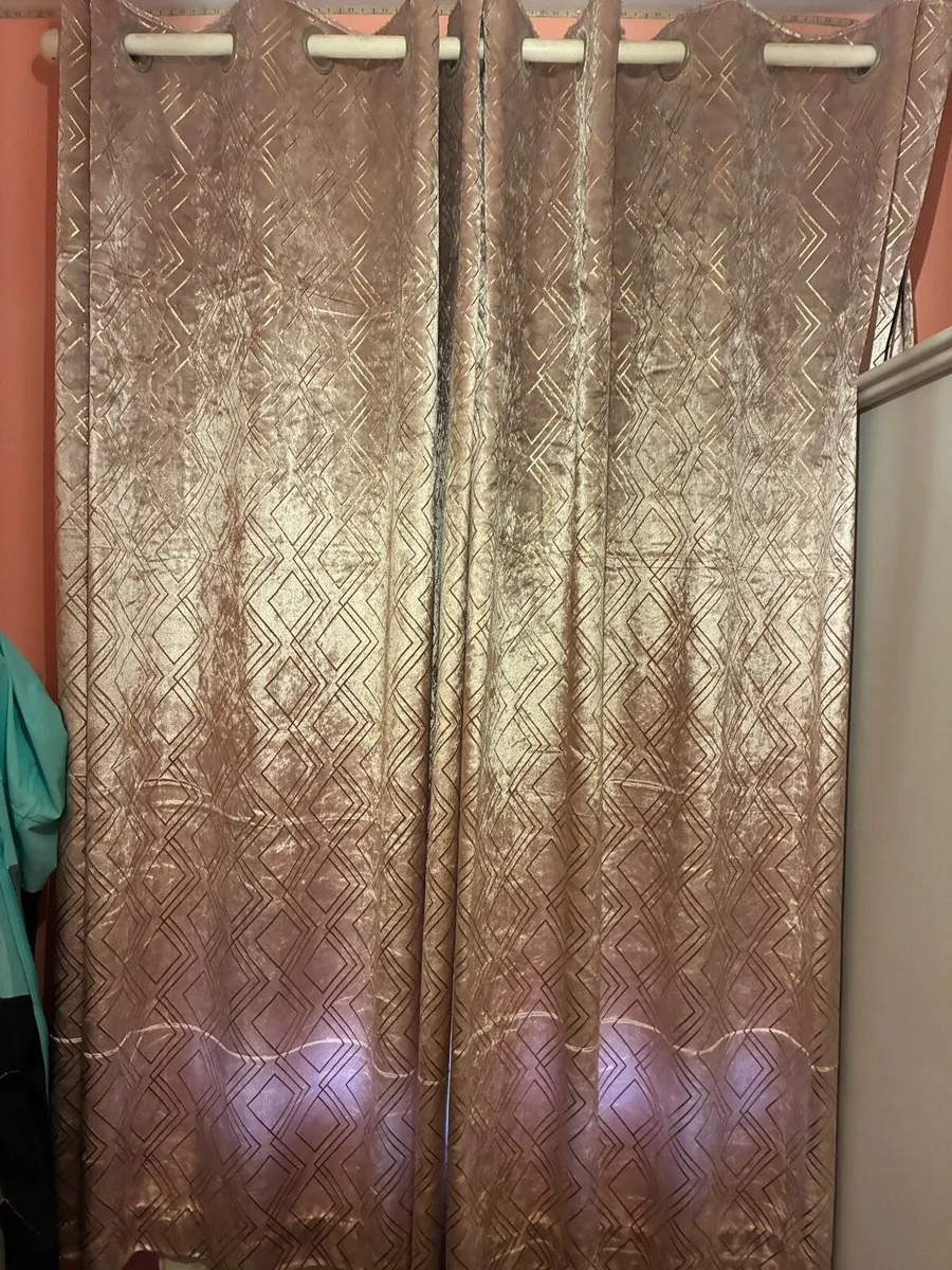 Pink & Gold Curtains - Image 1