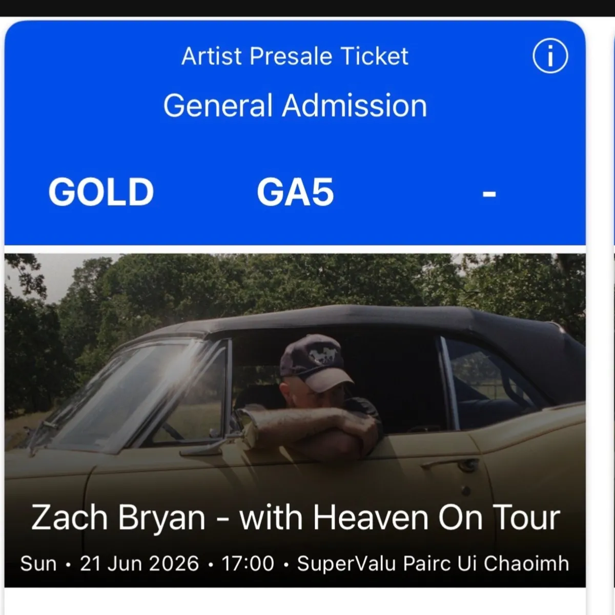 Zach Bryan Gold Circle X 2